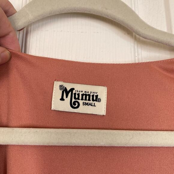 SHOW ME YOUR MUMU Sophia Wrap Dress Size Small Bridesmaid Maxi Rustic Mauve Pink - Picture 5 of 9